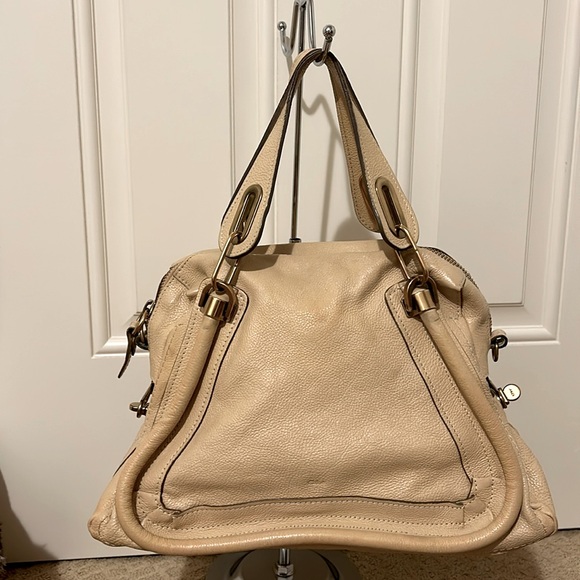 Chloe Paraty Nude Pebbled Leather Medium Bag - Picture 2 of 14